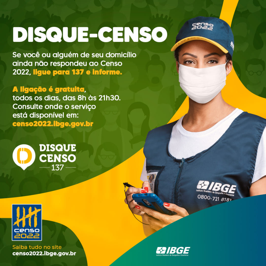 IBGE lança o “Disk Censo 137” para aqueles que não receberam a visita do recenseador