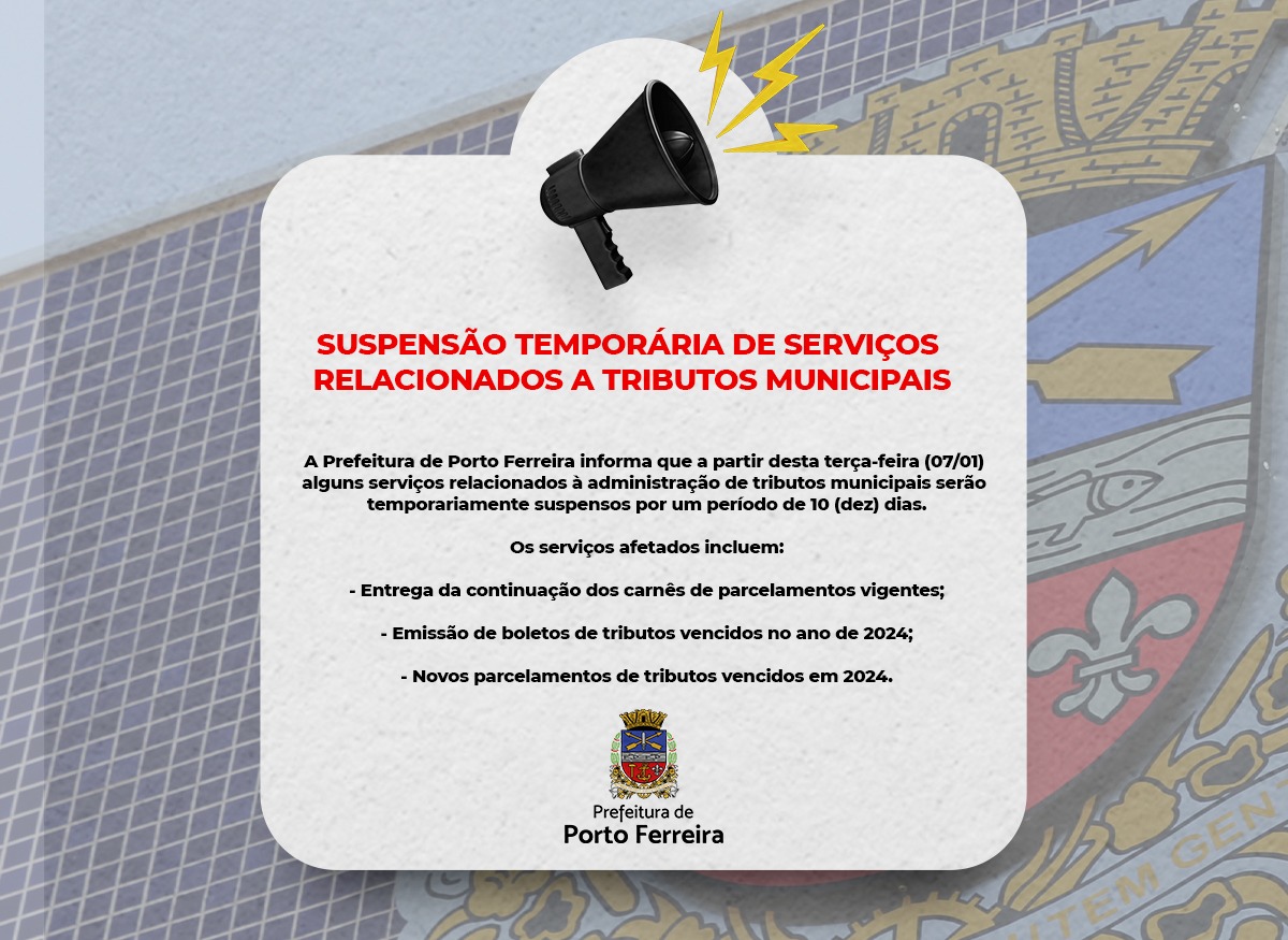 Suspensão temporária de serviços relacionados a tributos municipais