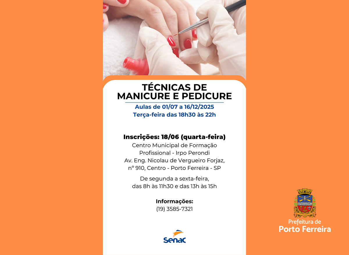 Prefeitura e Senac vão abrir inscrições para o curso de técnicas de manicure e pedicure