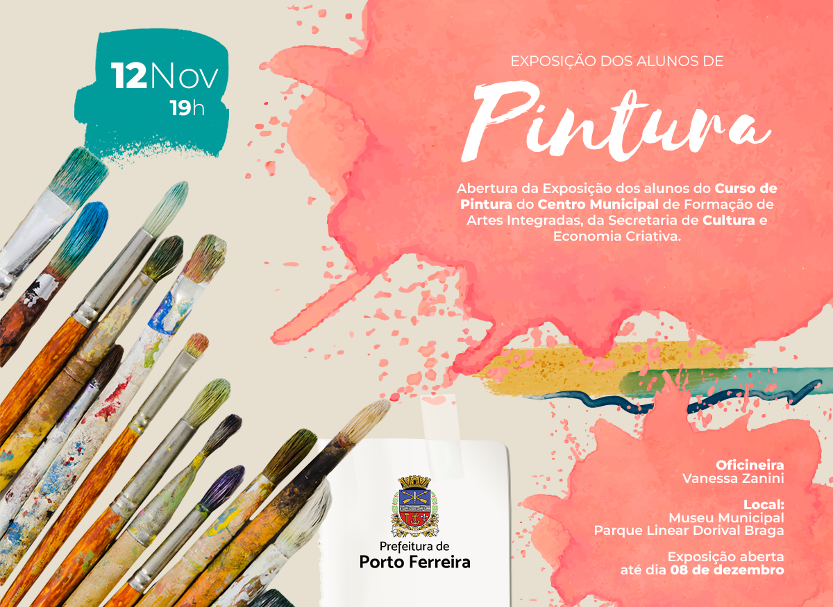 Exposição dos alunos de pintura do Centro de Formação de Artes Integradas tem abertura no Museu