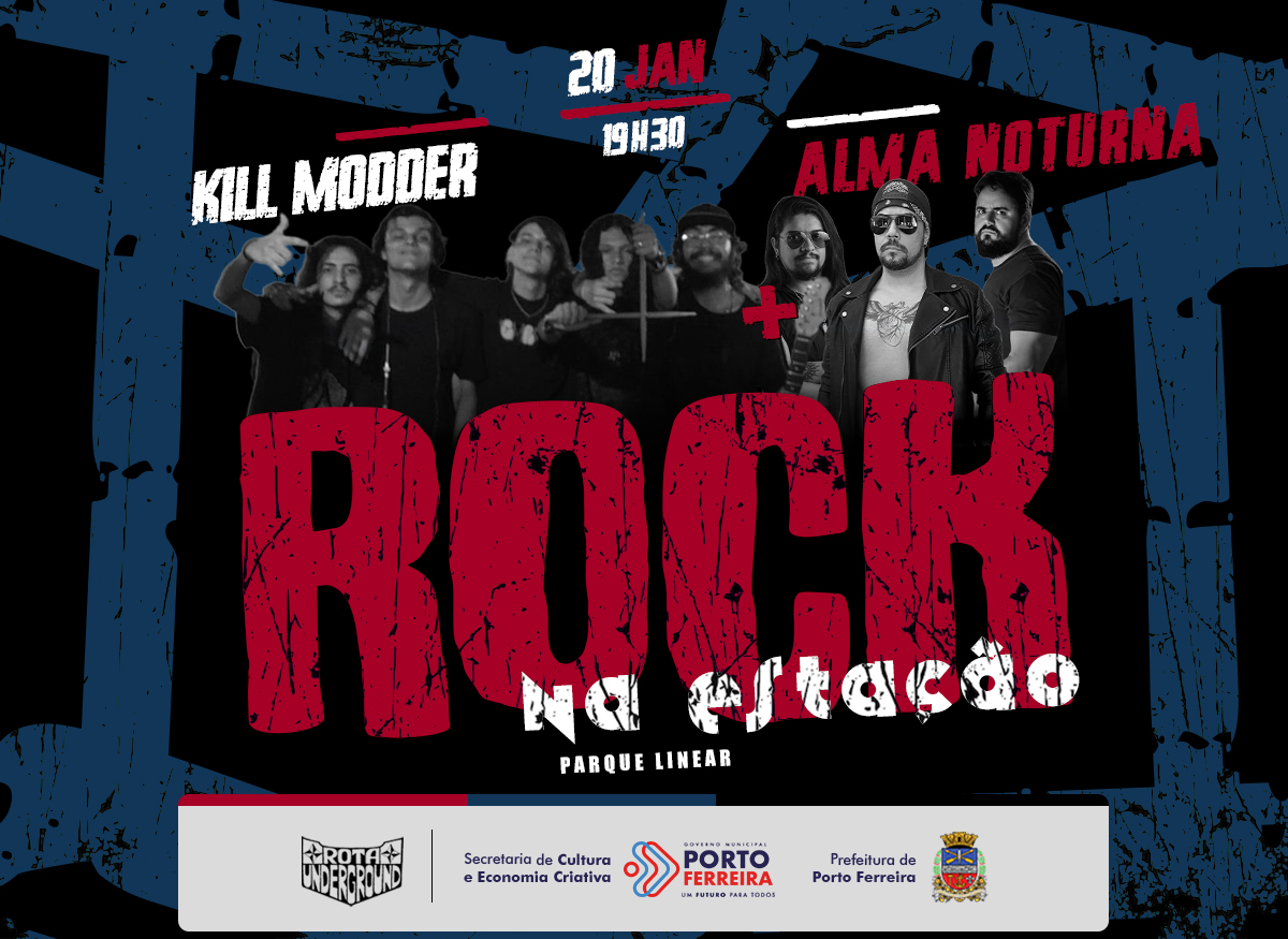Rock na Estação traz bandas Kill Modder e Alma Noturna para a edição de janeiro de 2024