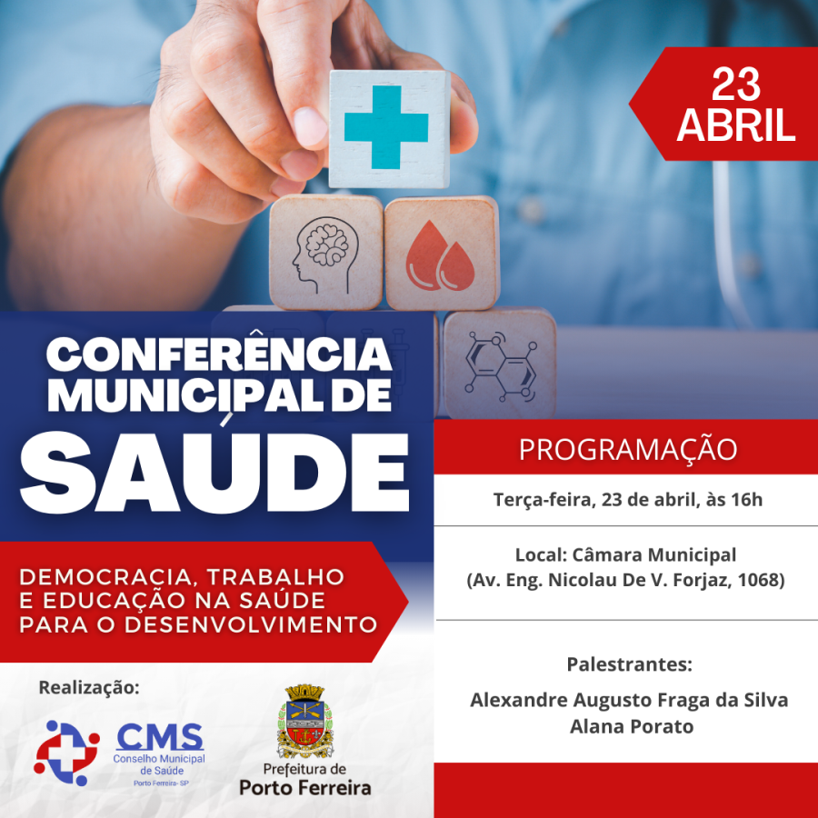 Segunda etapa da Conferência Municipal de Saúde será realizada na Câmara Municipal na terça-feira