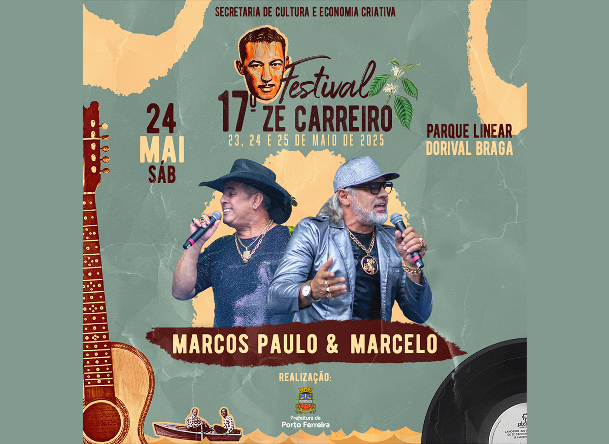 Dupla Marcos Paulo & Marcelo encerrará a noite de sábado no 17º Festival Zé Carreiro