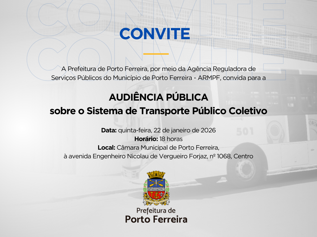 Prefeitura marca nova data da audiência pública para discutir a reestruturação do transporte coletivo em Porto Ferreira