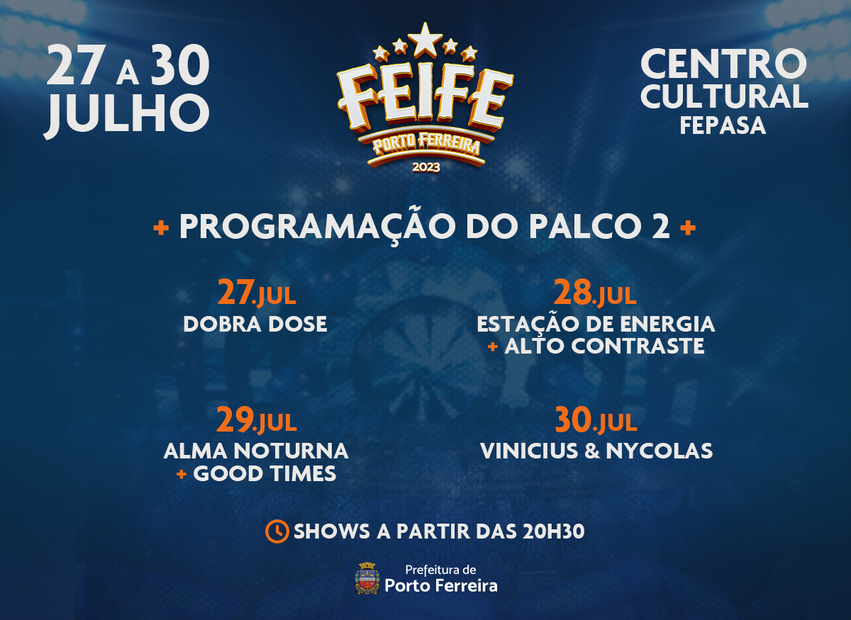 Feife 2023: Secretaria de Cultura e Economia Criativa divulga programação do Palco 2