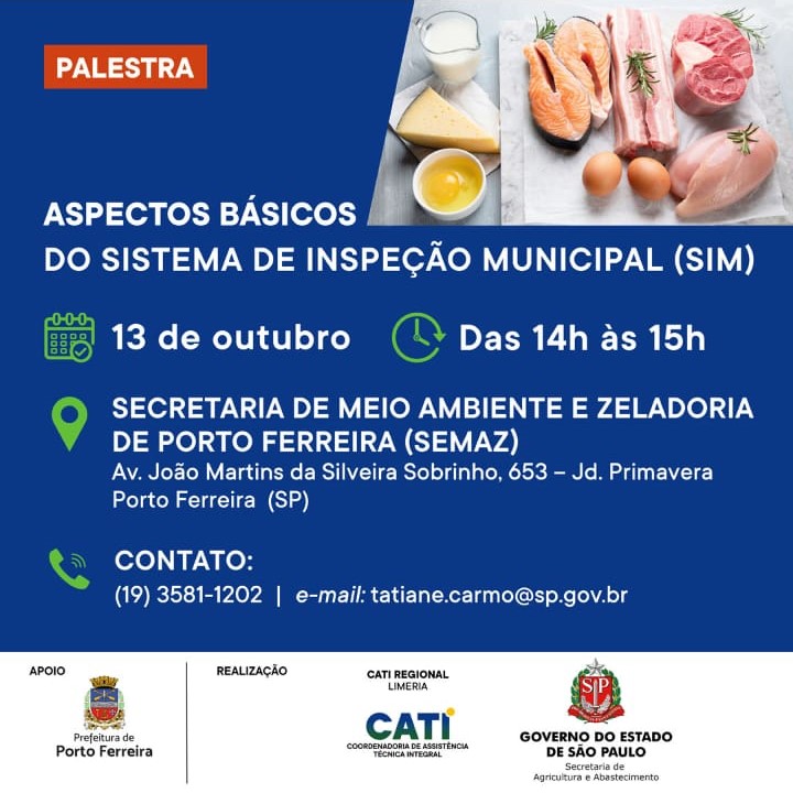 Palestra sobre o Sistema de Inspeção Municipal (SIM) acontece na próxima quinta-feira