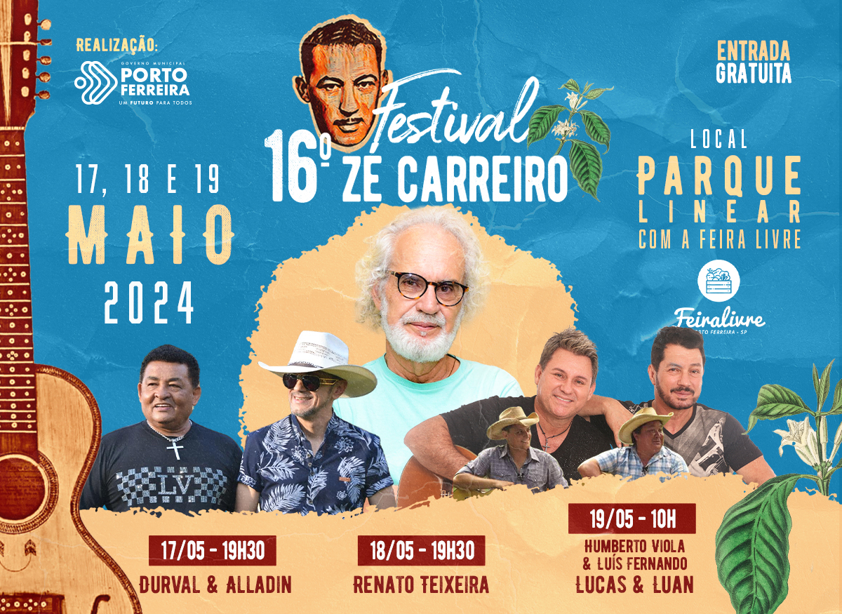 Divulgada a programação completa do 16º Festival de Música Raiz e Sertaneja Zé Carreiro