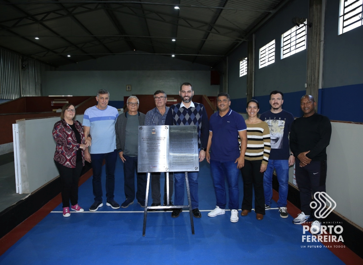 Canchas de Bocha Orlando Prezotto são revitalizadas e recebem placa com biografia do homenageado