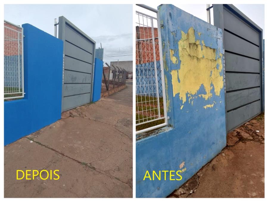 Equipe de manutenção da Seduc conclui pintura corretiva e preventiva da Emef Agostinho Garcia