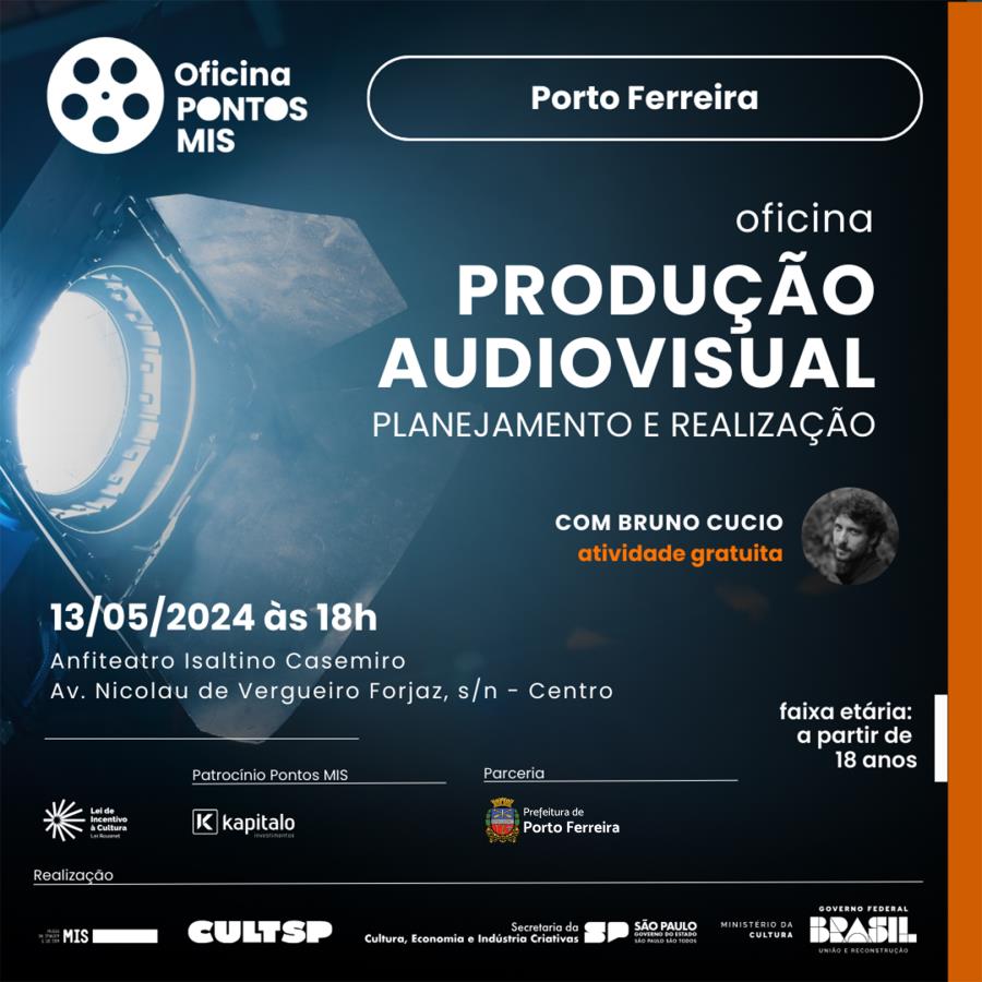 Secretaria de Cultura promove mais uma oficina de produção audiovisual em parceria com o Pontos MIS