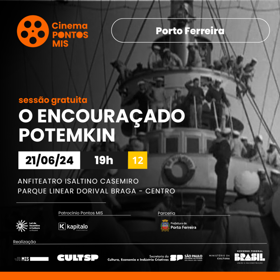 Pontos MIS apresenta sessão de “O Encouraçado Potemkin” no Anfiteatro Isaltino Casemiro