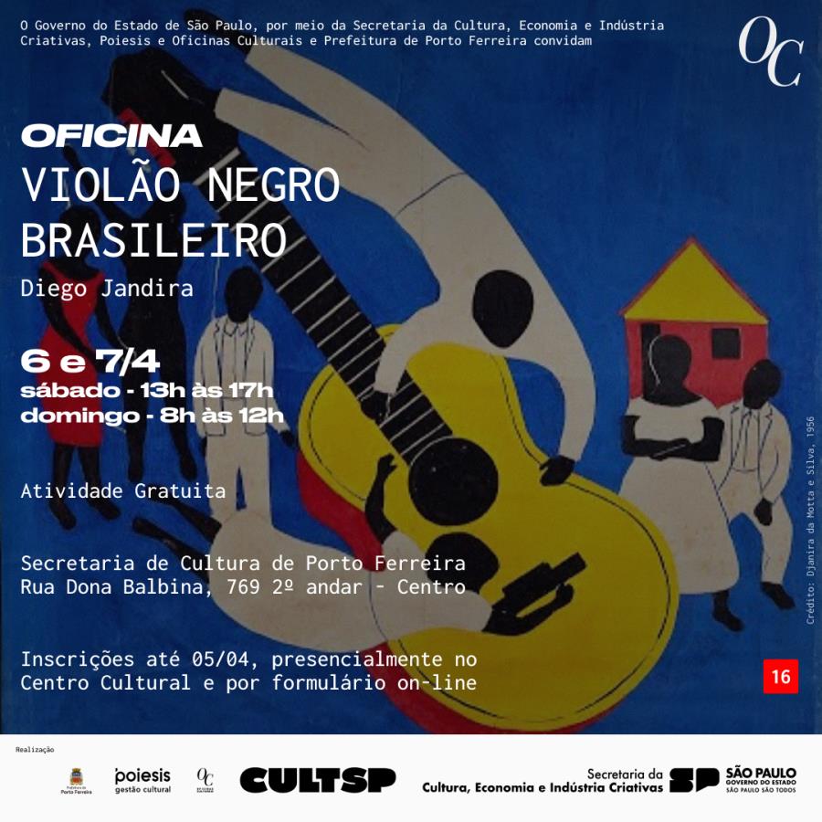 Oficina “Violão Negro Brasileiro” chega a Porto Ferreira no início de abril