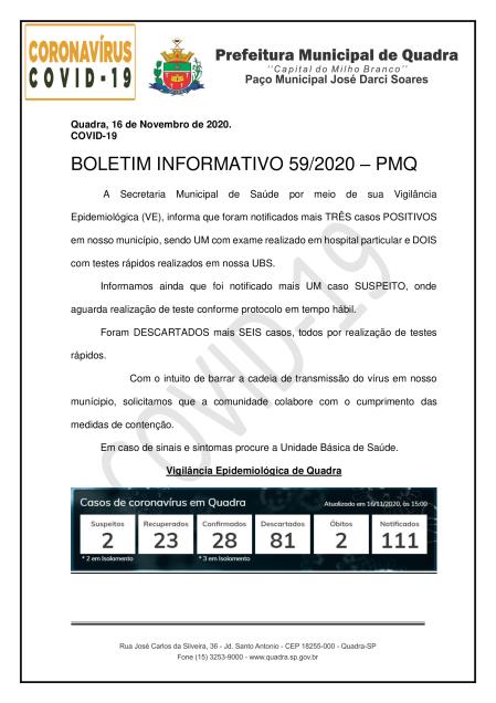 BOLETIM 59/2020 - PREFEITURA DE QUADRA