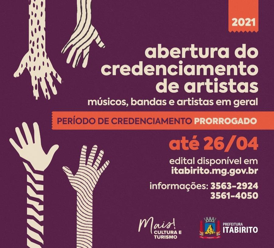 Prefeitura de Itabirito prorroga credenciamento de artistas