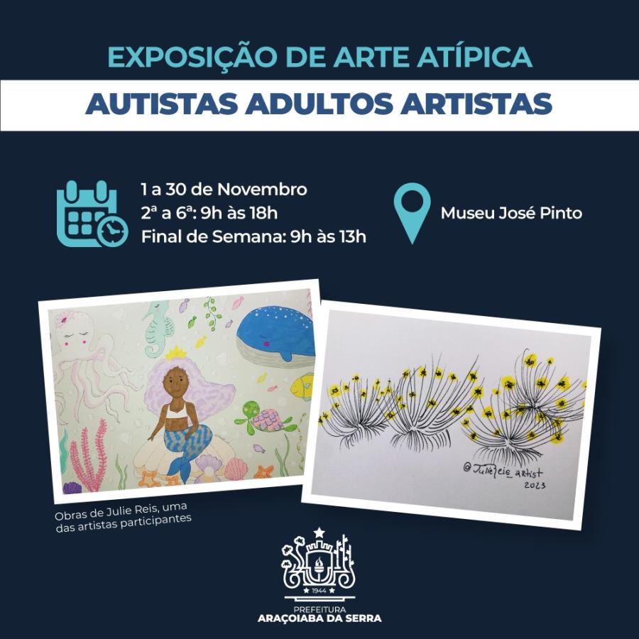 Exposição de arte atípica Autistas Adultos Artistas