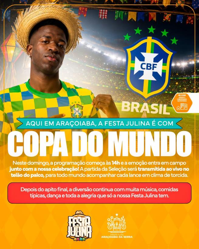Festa Julina entra no clima da Copa do Mundo com programação especial neste domingo