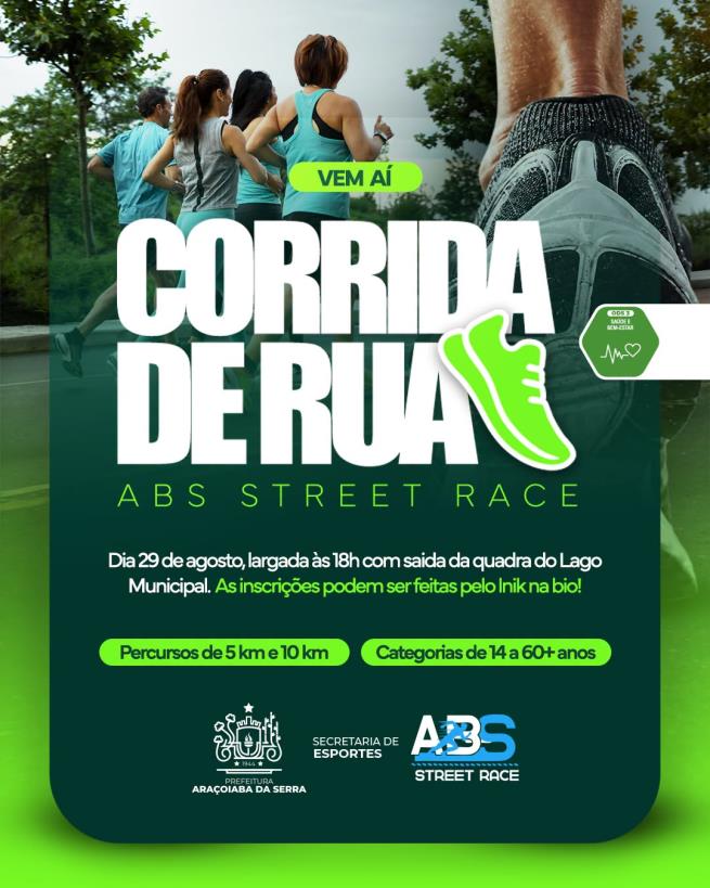 Corrida de Rua Noturna ABS Street Race acontece em 29 de agosto