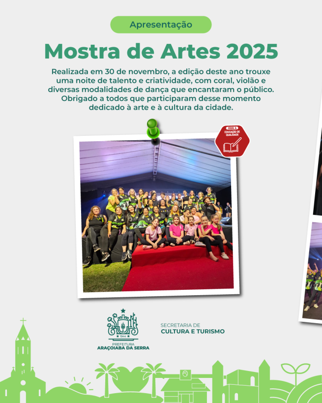Mostra de Artes 2025 Celebra Talentos Locais
