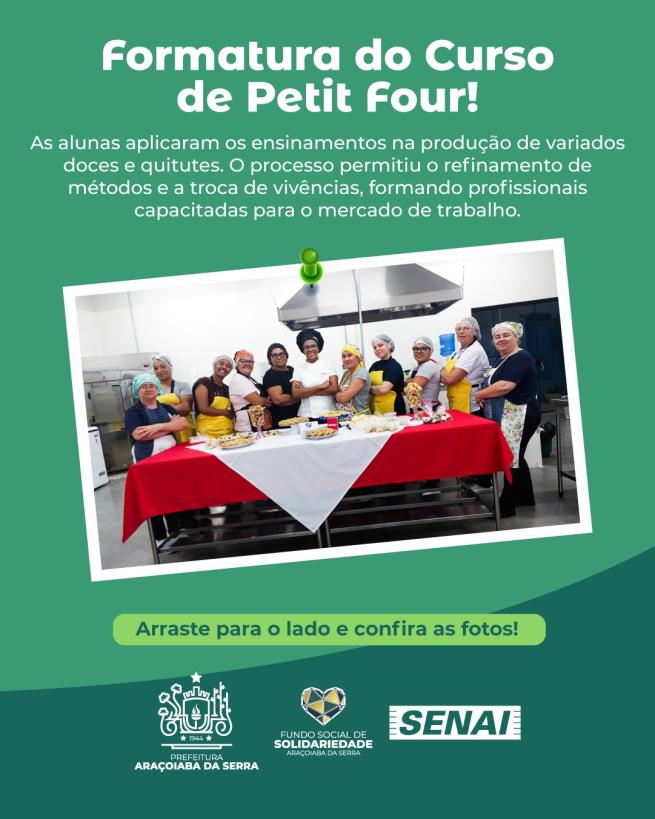 Formatura do Curso de Petit Four marca nova etapa para as participantes