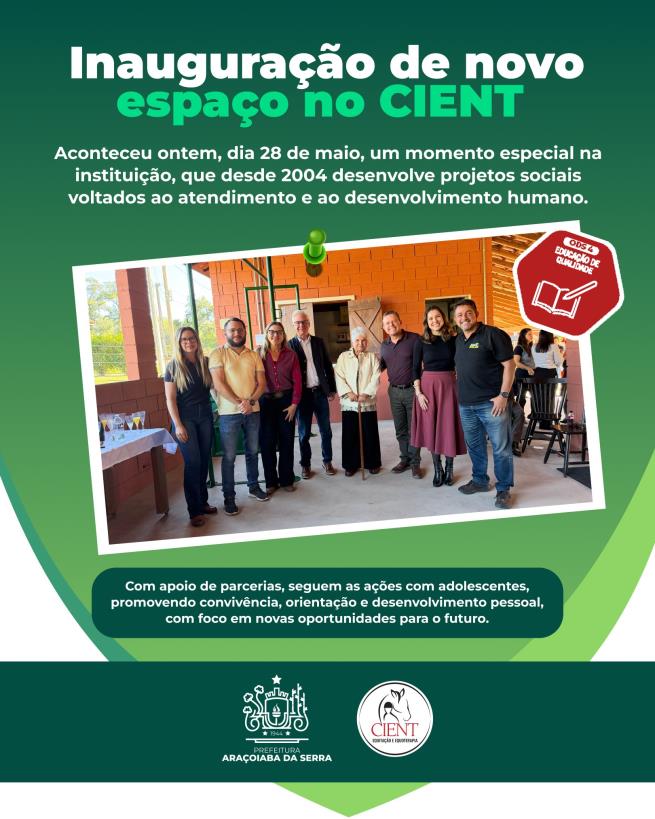 Inauguração de nova sala de convivência do CIENT fortalece projetos sociais