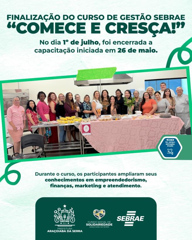 Curso de Gestão Sebrae é concluído com foco no fortalecimento do empreendedorismo
