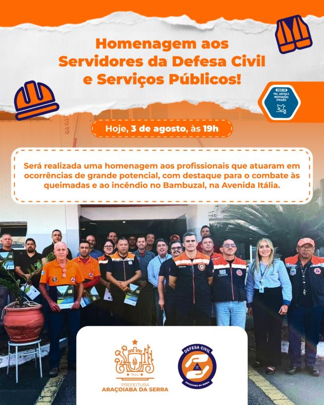 Homenagem celebra atuação da Defesa Civil e servidores municipais