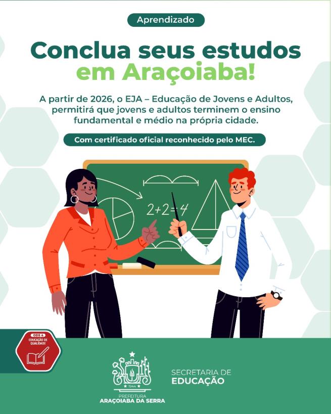 Agora é possível concluir os estudos sem sair de Araçoiaba da Serra