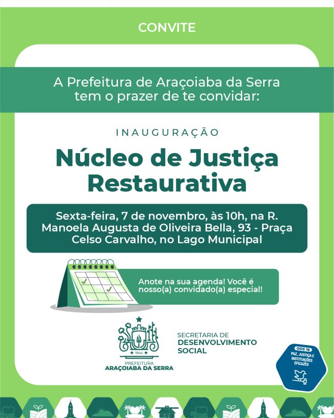 Inauguração do Núcleo de Justiça Restaurativa acontece nesta sexta-feira