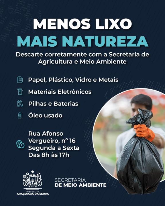 Ponto de recolhimento permanente de materiais recicláveis e resíduos na SAMA