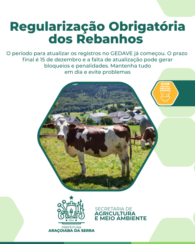 Abertas as Declarações de Rebanho no Sistema GEDAVE