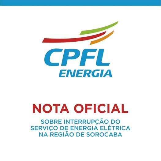 Nota oficial sobre o fornecimento de energia.