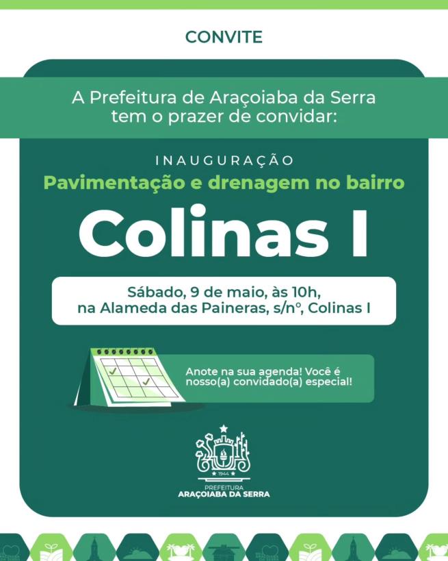 Inauguração Pavimentação e drenagem no bairro Colinas 1