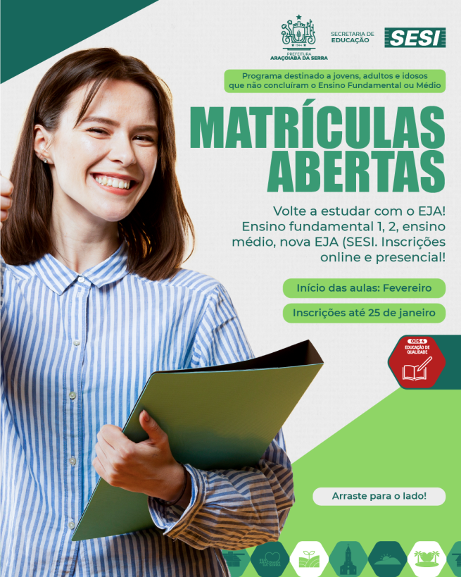 Inscrições Abertas para a EJA 2026