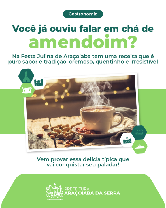 Chá de amendoim na Festa Julina de Araçoiaba