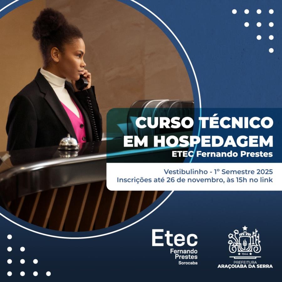 Curso Técnico em Hospedagem em Araçoiaba - 2024