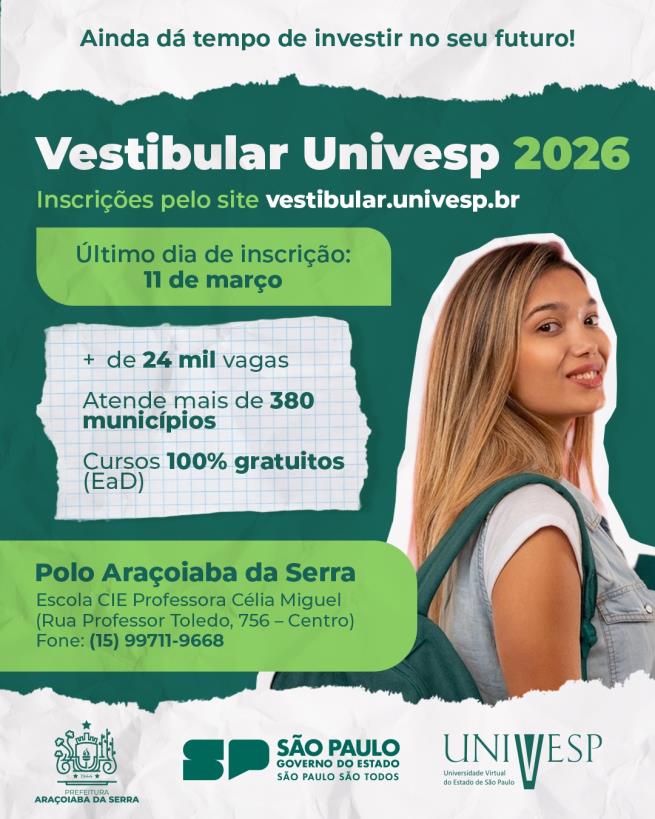 Última Chamada! Inscrições para o Vestibular UNIVESP 2026 se Encerram Amanhã