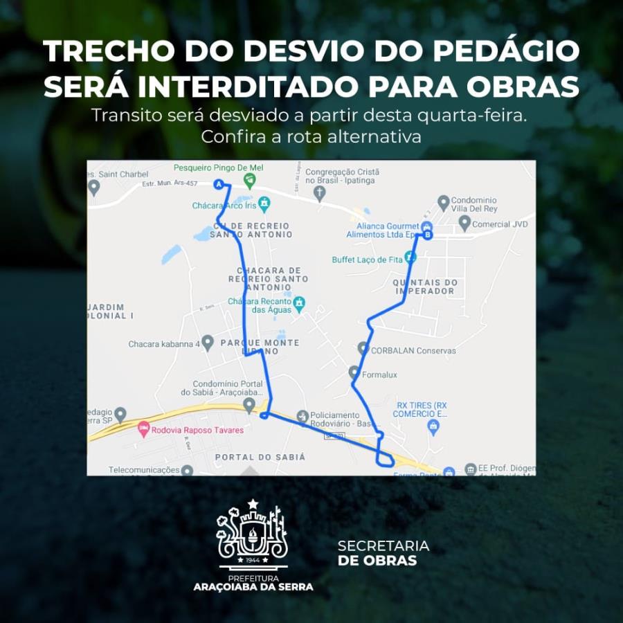 Desvio do Pedágio - Interditado