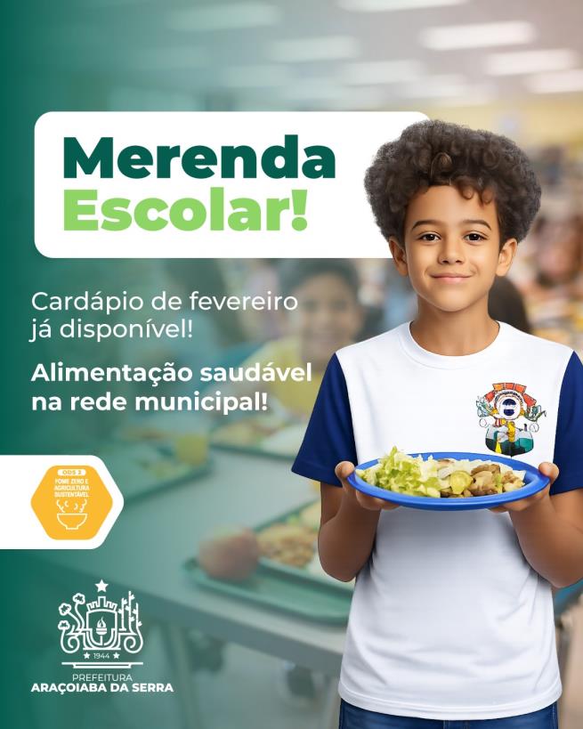 Cardápio da Merenda Escolar de fevereiro já está disponível