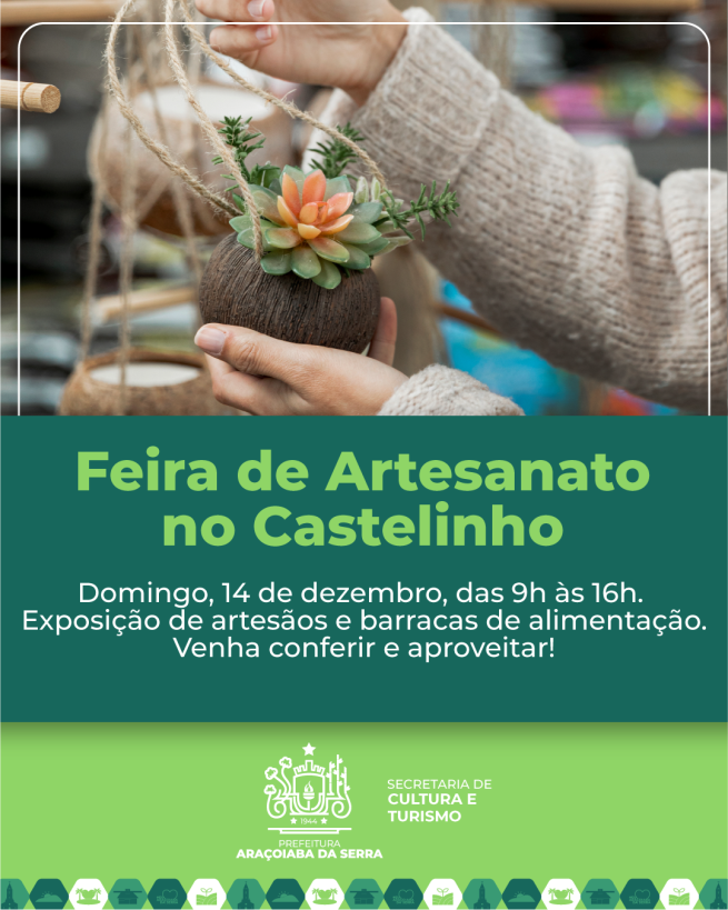Feira de Artesanato no Castelinho neste domingo