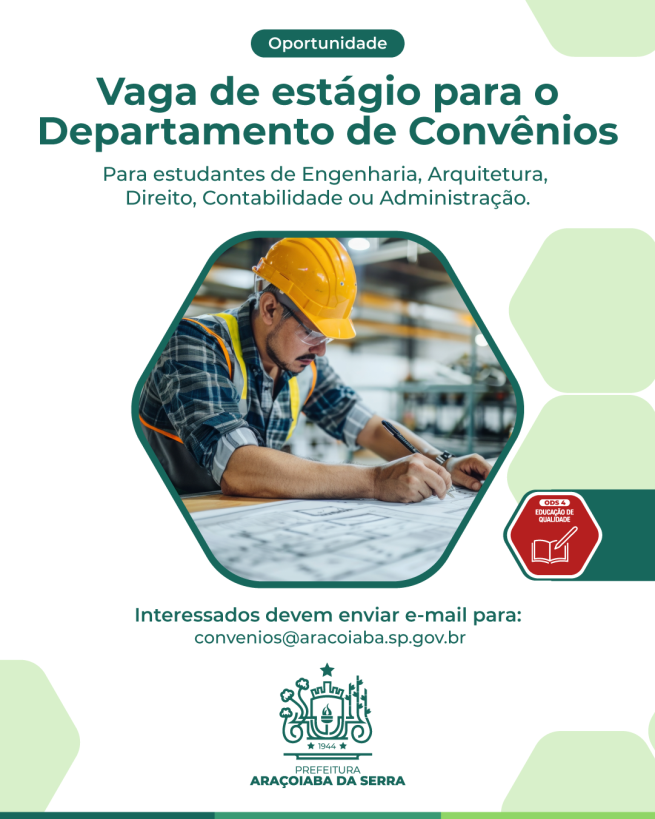 Vagas de Estágio no Departamento de Convênios