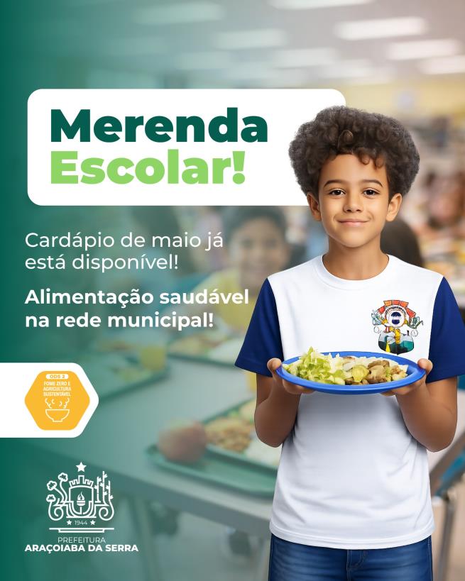 Cardápio da Merenda Escolar de Maio