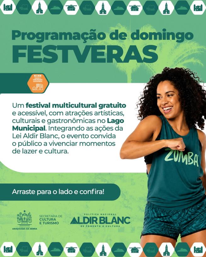 FESTVERAS Leva Cultura e Entretenimento ao Lago Municipal Neste Domingo