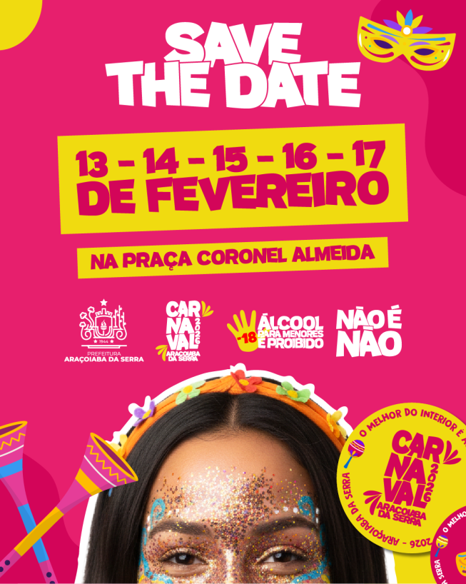 Carnaval já tem data marcada em Araçoiaba da Serra