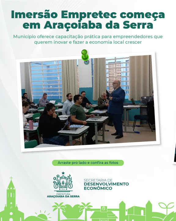 Araçoiaba da Serra recebe imersão Empretec para impulsionar o empreendedorismo