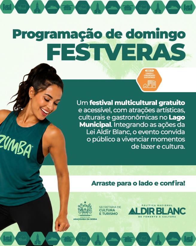 FESTVERAS movimenta o Lago Municipal neste domingo com programação especial