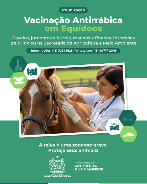 Vacinação Antirrábica em Equídeos - Inscrições Abertas