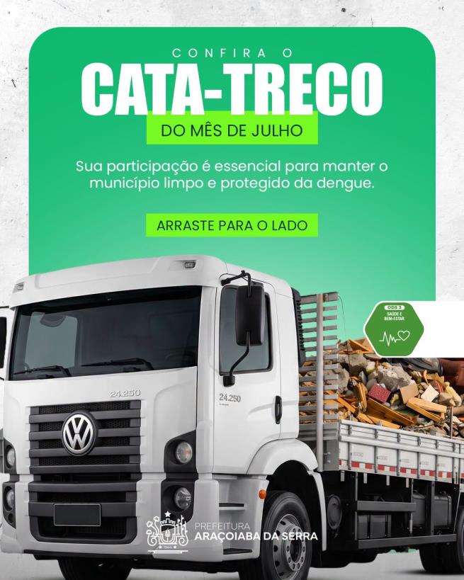 Cata-Treco de julho tem programação definida para coleta nos bairros