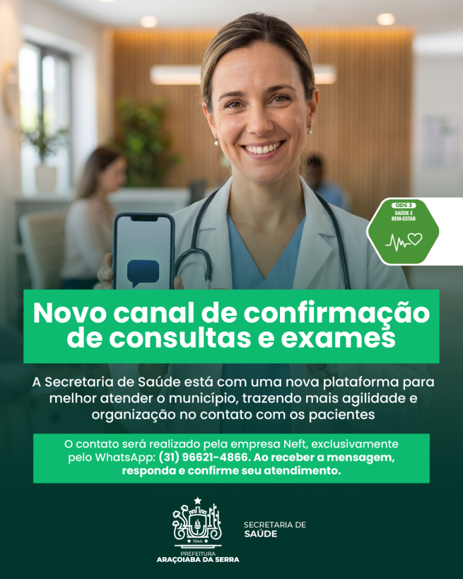 Saúde passa a realizar confirmações de consultas e exames por WhatsApp