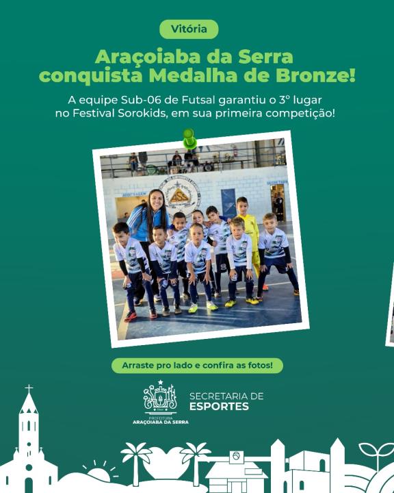 Sub-06 de Araçoiaba brilha no Festival Sorokids e conquista o 3º lugar