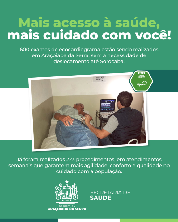 Mais Saúde Perto de Você: Ecocardiogramas Agora em Araçoiaba da Serra